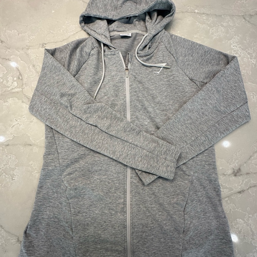 Gymshark Light Gray Zip-Up Hoodie